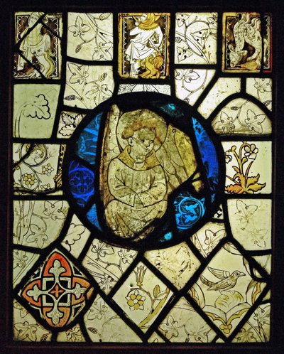 Grisalla con grotescos y un ángel; Normandía de French School