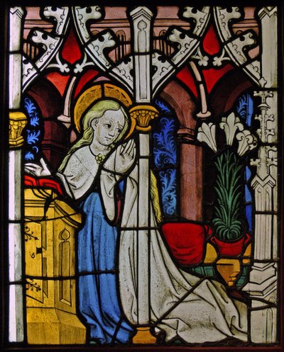La Virgen María en la Anunciación, originalmente del Alto Rin de French School