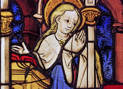 La Virgen María en la Anunciación, originalmente del Alto Rin de French School