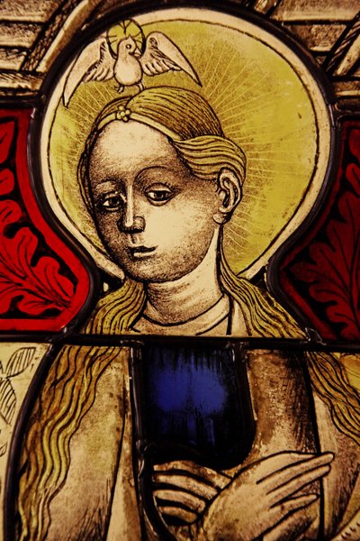 La Virgen María en la Anunciación, originalmente del Alto Rin de French School