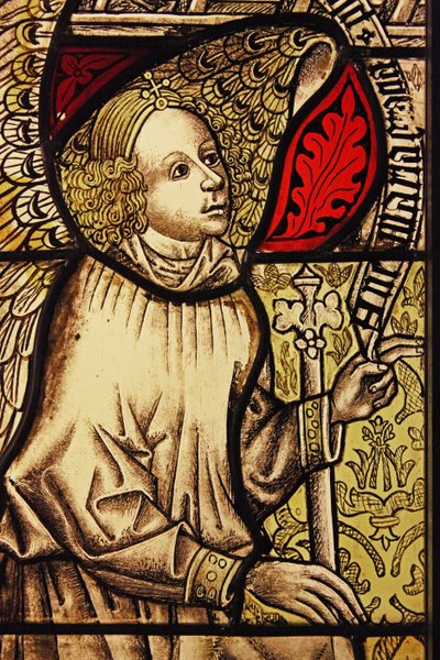 El ángel Gabriel en la Anunciación, originalmente del Alto Rin de French School