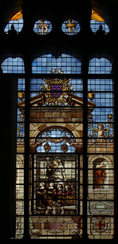 Representación de la ventana norte en la capilla del Castillo de Chantilly de French School