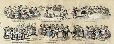 Descripción de los juegos y ocio infantil: las rondas. en "les jeux de l