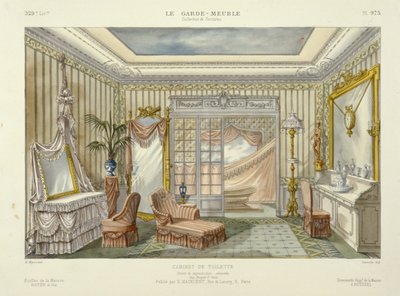 Diseño para un cuarto de baño de Le Garde-Meuble, Pub. París, c.1890 (litografía en color) de French School