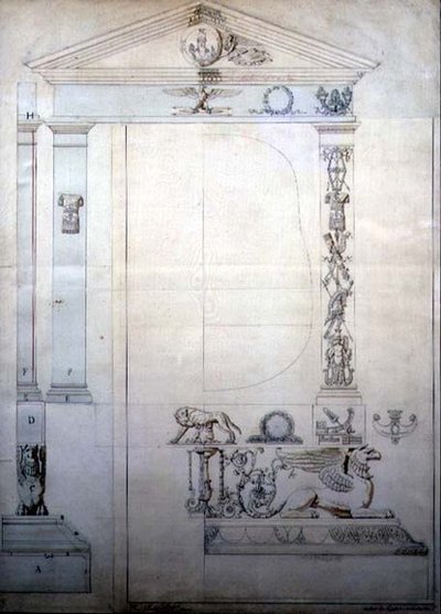 Diseño para un Espejo de Cheval, c.1815 de French School