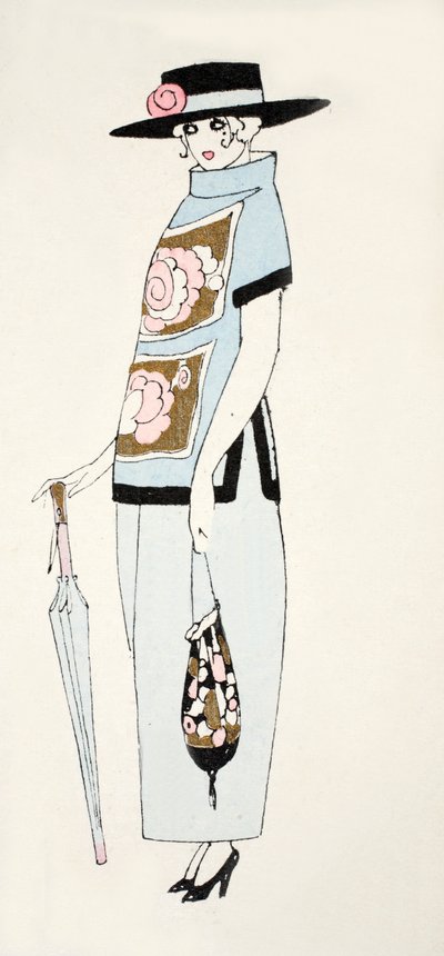 Diseño para un vestido de día, c.1919 de French School