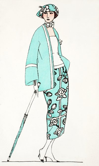 Diseño para un vestido de día c.1919 de French School