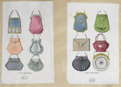 Diseños para bolsos de hombro, 1822 de French School