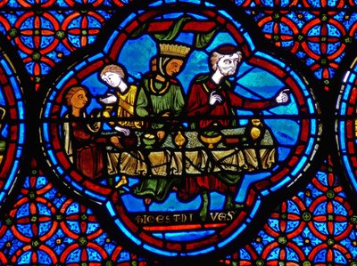 (detalle) de la parábola de Lázaro y el rico de French School
