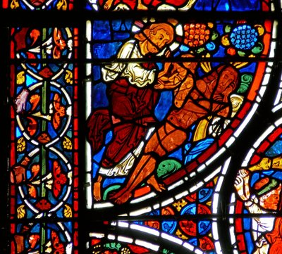 (detalle) de la parábola del Buen Samaritano: La creación de Eva de French School