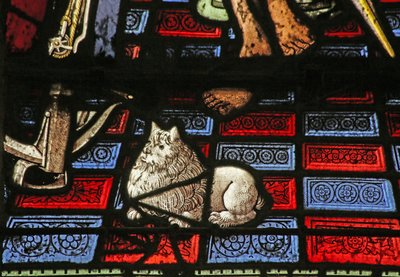 (detalle) El Martirio de San Sebastián - un perro de French School