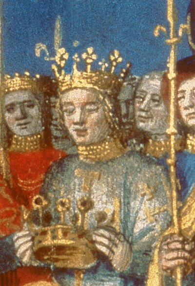 Coronación de Luis VIII (1187-1226) y Blanca de Castilla en Reims en presencia del Rey de Jerusalén (detalle) de French School