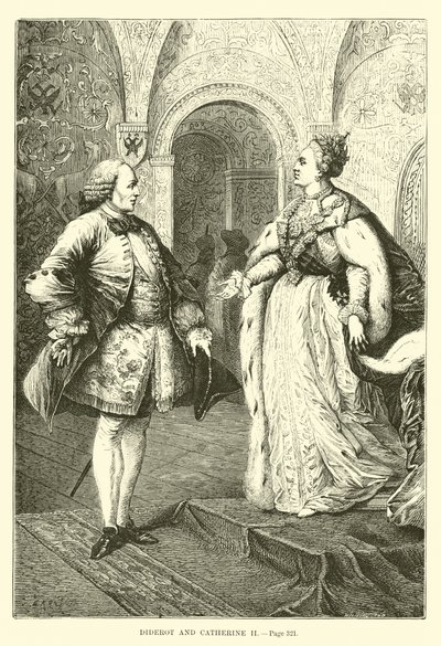 Diderot y Catalina II de French School