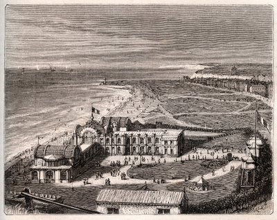 Dieppe - Normandía - grabado en “La France illustrée: géographie, histoire, administración statistique” por V.A. Malt-Brown. 1884 de French School