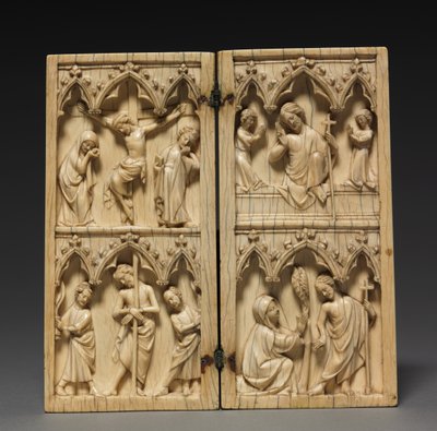 Díptico: Escenas de la Pasión y la Vida después de Cristo, c.1330-1350 de French School
