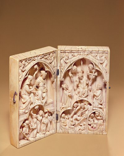 Díptico con la Coronación de la Virgen y el Juicio Final, c.1260-70 de French School