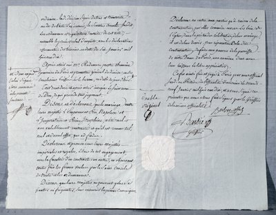 Declaración de divorcio del Emperador Napoleón Bonaparte (1769-1821) y la Emperatriz Josefina (1763-1814) 9 de enero de 1810 de French School