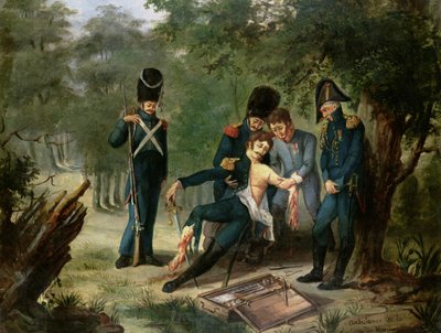 La ambulancia del Doctor Larrey en la batalla de Hanau, 30-31 de octubre de 1813 de French School