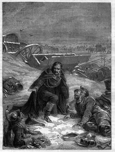 Dominique-Jean Larrey (1766-1842) - Barón Dominique Jean Larrey atendiendo a los heridos en un campo de batalla invernal - en “Histoire de l