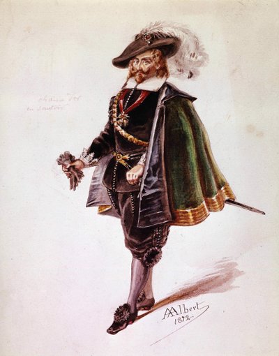Traje de Don Salluste para Ruy Blas de Victor Hugo. Dibujo de Albert de 1872. Maison Victor Hugo, París. de French School