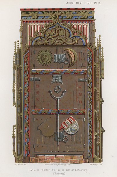 Puerta en el ayuntamiento de Luneburgo de French School
