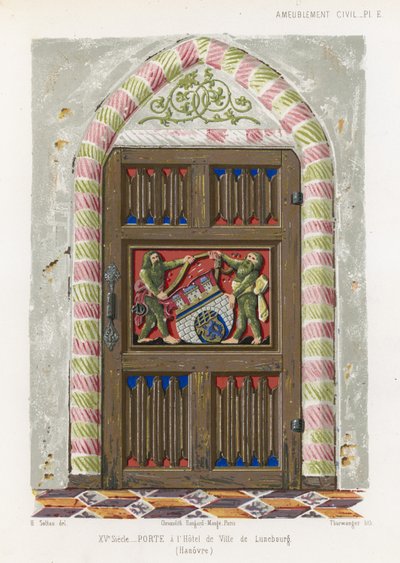 Puerta en el ayuntamiento de Luneburgo de French School