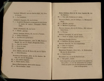 Doble página del Salon des Refuses, 1863 de French School