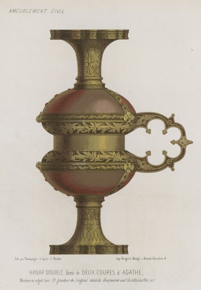 Doble copa formada por dos copas de ágata de French School