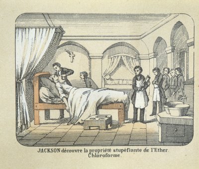 El Dr. Charles Jackson (1805-80) descubre las cualidades anestésicas del éter de French School