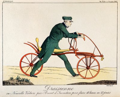 Draisienne, antecesor de la bicicleta, 1820 de French School