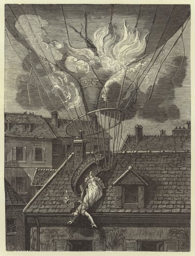 Muerte dramática de la aeronauta Madame Blanchard, 6 de julio de 1819 de French School