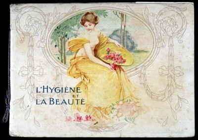 Dibujo que representa a una joven desnuda simbolizando higiene y belleza de French School