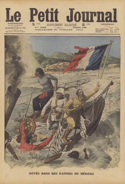Ahogado en los rápidos del río Mekong de French School