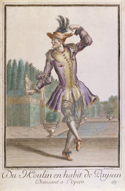 Du Moulin en un Traje de Campesino para un ballet en la Ópera, publicado por Mariette, finales del siglo XVII de French School