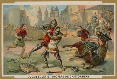 Duelo entre Bertrand du Guesclin y Thomas de Canterbury, Dinan, Bretaña, 1357 de French School