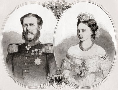 Duque Guillermo de Mecklenburg-Schwerin y su esposa la Princesa Federica Guillermina Luisa Isabel Alejandrina de Prusia, de 