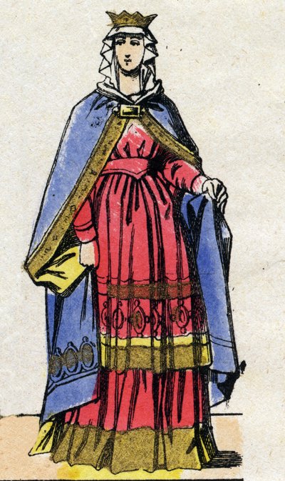 Dinastía de los Capetos: Retrato de Adela de Saboya (Alix o Adelaida de Maurienne) de French School