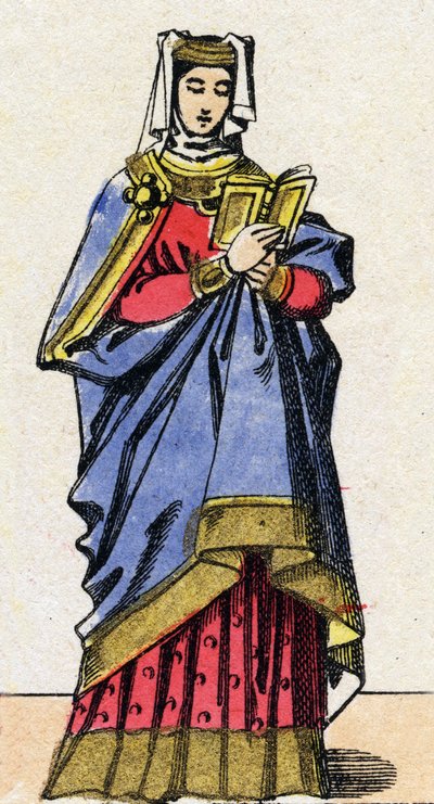 Dinastía de los Capetos: Retrato de Blanca de Castilla. de French School