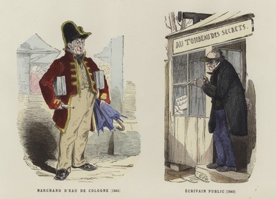 Vendedor de Eau de Cologne, 1845, y escritor público, 1840 de French School