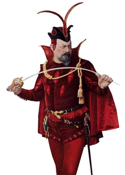 Edouard de Reszke en el papel de Mefistófeles - Edouard de Reszke (1853-1917) en el papel de Mefistófeles (Mefisto) en “Fausto” - en “El Teatro” del 01/09/1905 de French School