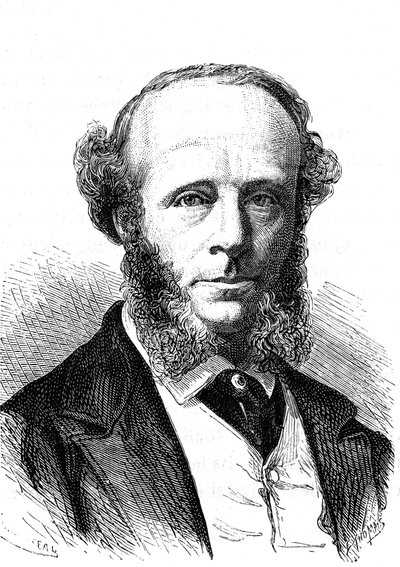 Edward Orange Wildman WITEHOUSE (1816-1890), ingeniero eléctrico inglés del cable telegráfico transatlántico. Grabado 1868 de French School