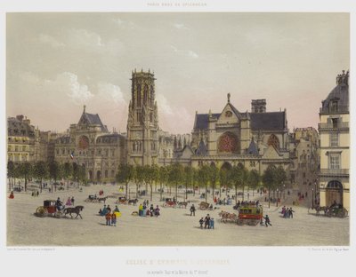 Iglesia de San Germán de Auxerre, su nueva torre y el Ayuntamiento del 1er Distrito de French School