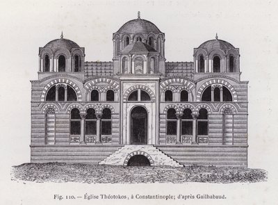 Iglesia Theotokos, en Constantinopla; según Gailhabaud de French School