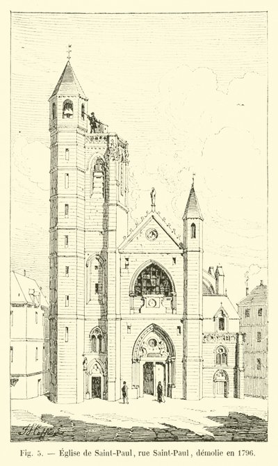 Iglesia de Saint-Paul, calle Saint-Paul, demolida en 1796 de French School