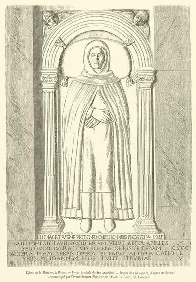Iglesia de Santa María sopra Minerva, en Roma, lápida de Fra Angelico de French School