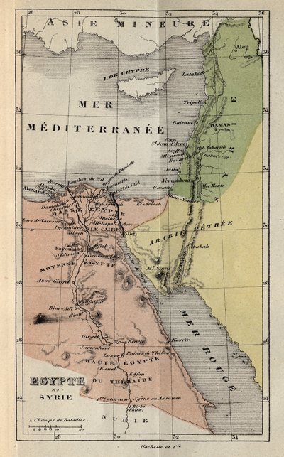 Egipto y Siria en el siglo XIX - grabado en 