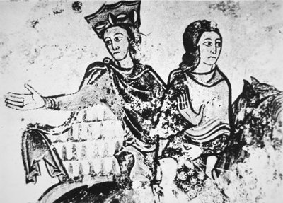 Leonor de Aquitania con un compañero de equitación de French School
