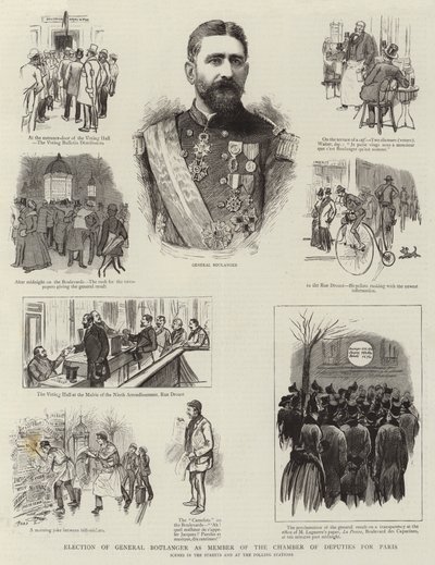 Elección del General Boulanger como miembro de la Cámara de Diputados por París de French School