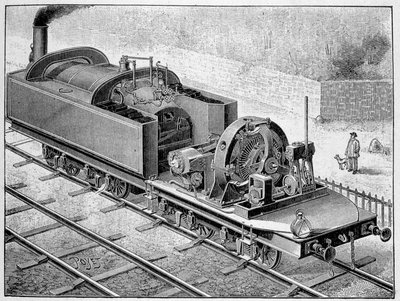 Locomotora eléctrica Heilmann - en “Álbum de la Ciencia; científicos ilustres; Grandes descubrimientos” 1896 de French School