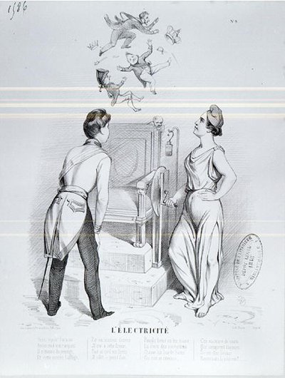 Electricidad, caricatura de la revolución de 1848 de French School